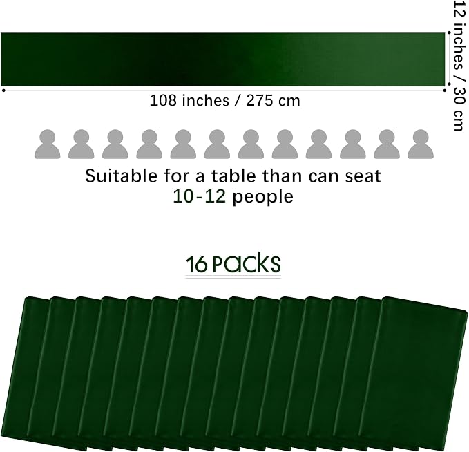 ANECO 4 Pack Satin Table Runner 12 x 108Inch Long Bright Silk and Smooth Fabric - Image 2