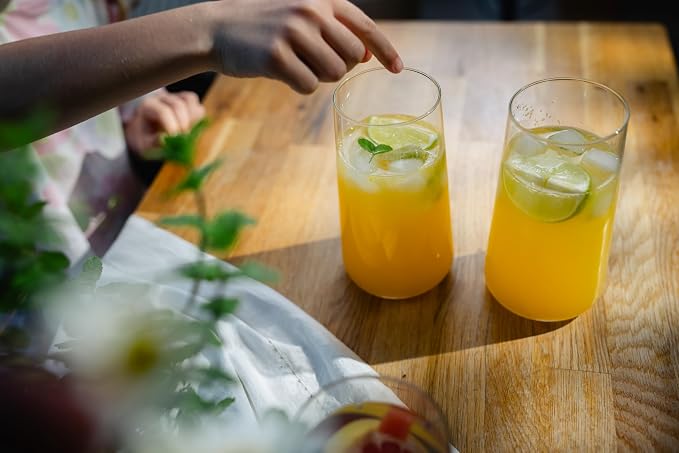 Krosno Water Glasses Set of 4, 20.3 oz, Infinity Collection | Highball Drinking - Image 8