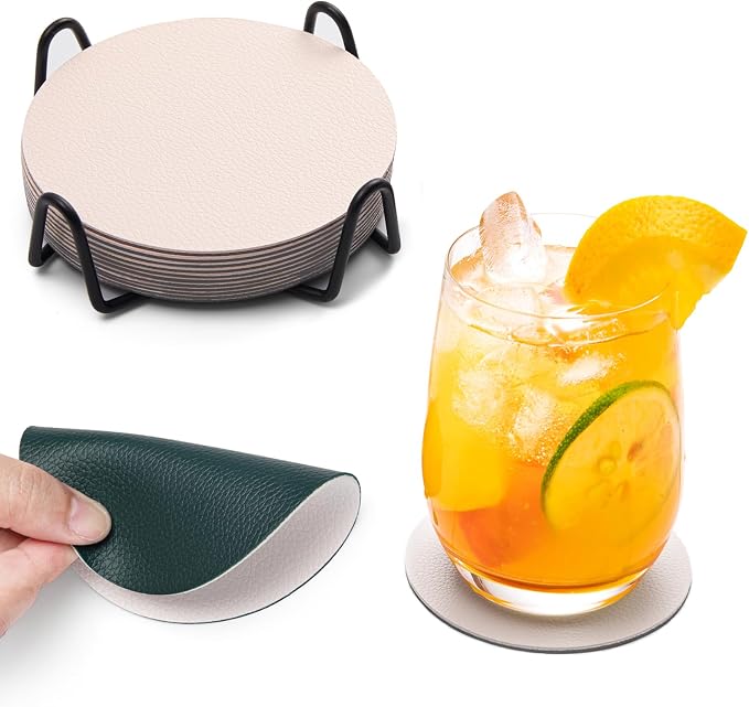 Faux Leather Drink Coasters by Chitomars