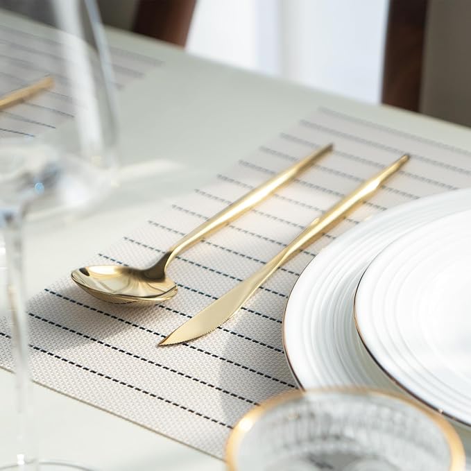Placemats Set of 12 Vinyl/Plastic Woven Place Mats - Image 7