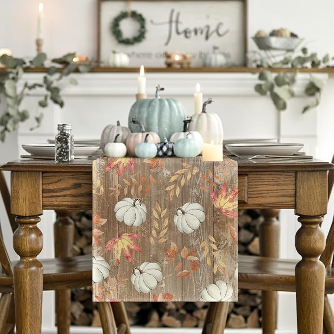 Artoid Mode 210 GSM Fall Table Runner 13x120 Inch Home Party Decor | Pumpkins - Image 2