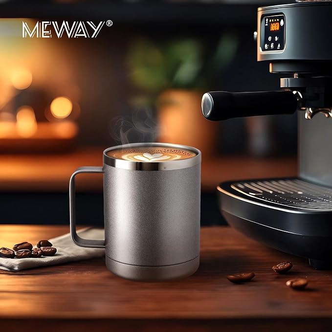 MEWAY 12oz Coffee Mug With Handle 8 Pack Bulk, Stainless Steel Insulated Travel - Image 6