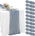 10 Pack Dusty Blue Cheesecloth Table Runner 10FT Boho Gauze Fabric Table Runner by HAISIWLKJ