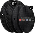 4 Pack Silicone Trivet Mats, 7 Inch & 9 Inch Flexible Heat Resistant Silicone by QPIXDIGITAL