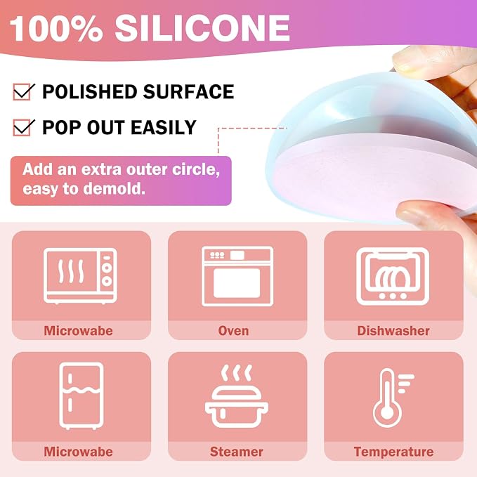 15 Pcs Coaster Resin Molds Silicone, Mold - Image 2