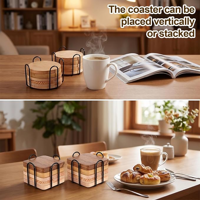 20 Pcs Metal Coaster Holder Square 4 Inch Iron Coaster - Image 5