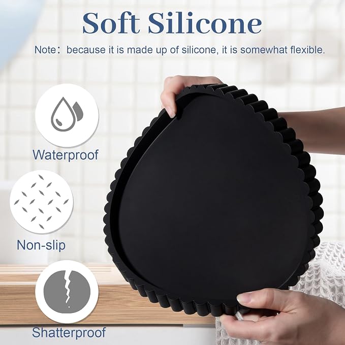Round Bathroom Tray Perfume Organizer Coffee Table Decor, Heat-Resistant - Image 3