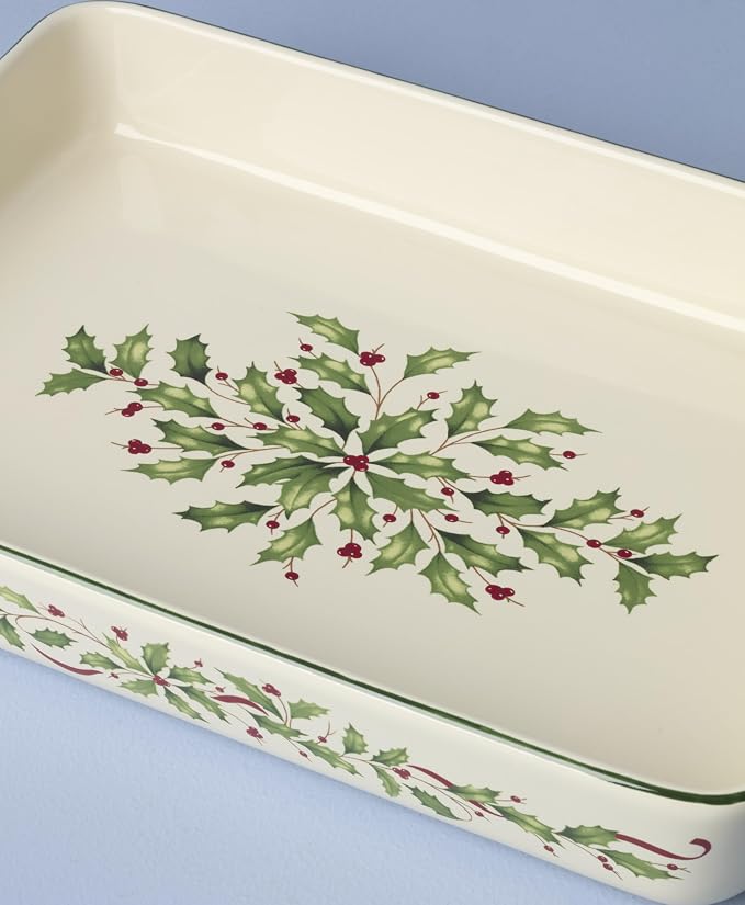 Lenox Holiday Stoneware Large Rectangular Christmas Baking Dish | 9.5 x 15.5 - Image 4