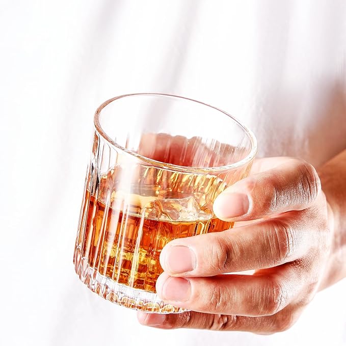 GLASKEY Whiskey Glasses Set of 4, Lead-Free Crystal Old Fashioned Glass - Image 5