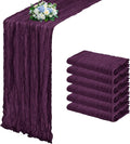 6 Pack Dark Purple Cheesecloth Table Runner 17x108 Inch Semi Sheer Boho Gauze by Unknown