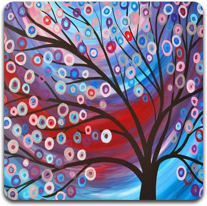 Color Tree of Life Square Coaster Set - Image 3