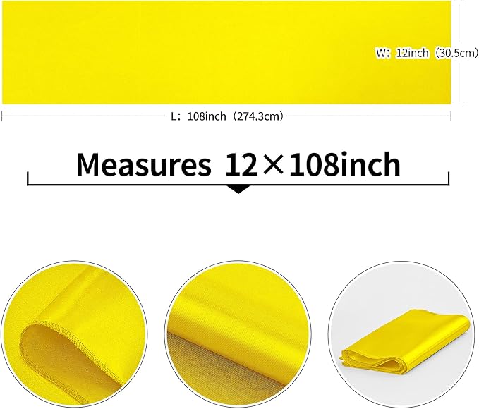 10-Pack Yellow Satin Table Runner 12 x 108 Inch Long Bright and Smooth Silk - Image 3