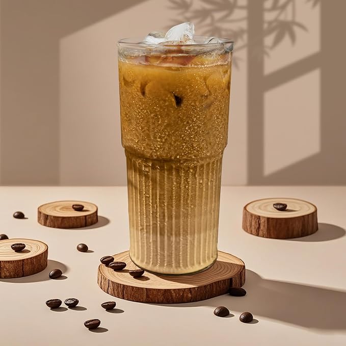 Luiaiog Glass Cups with Lids and Glass Straws, Mason Jar Cups High Borosilicate - Image 4
