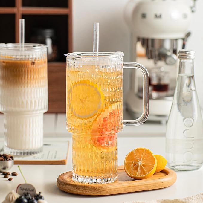 INSETLAN 24 oz Raindrop Glass Tumbler - Image 8