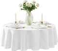 Newbridge Barcelona Luxury Damask Fabric Tablecloth, 108” Round, 100% Polyester by HomeBargainsPlus