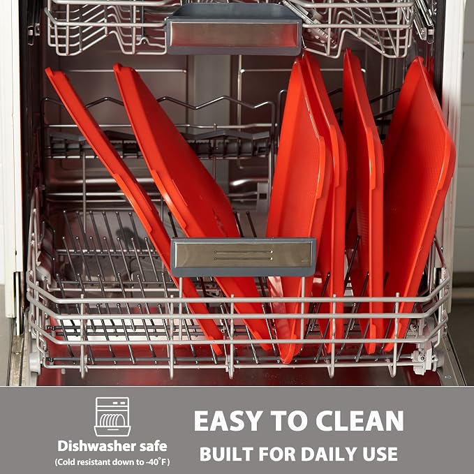 6 Pack Plastic Serving Trays, 12x16 Inch Red Cafeteria Lunch Trays | Red - Image 6
