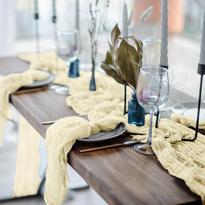 2 Pack Cheesecloth Table Runner 10Ft Christmas Gauze Boho Table Runners - Image 4