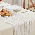 AGIRL White Cheesecloth Table Runner 10FT Fall Boho Wedding Home Decor | by AGIRL