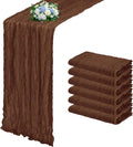 6 Pack Brown Cheesecloth Table Runner 17x108 Inch Semi Sheer Boho Gauze Cheese by Unknown