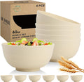 Large Wheat Straw Bowls Set of 6, 60 OZ Unbreakable Serving Bowls, Microwave by Perlapoc