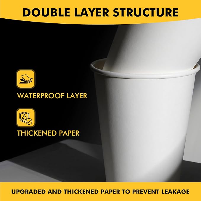 RACETOP 12 oz 500 Pack Paper Coffee Cups - Image 7