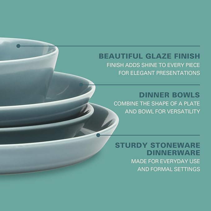 Gibson Home Summer Shades 16 Piece Plates and Bowls Dishes Service - Image 3