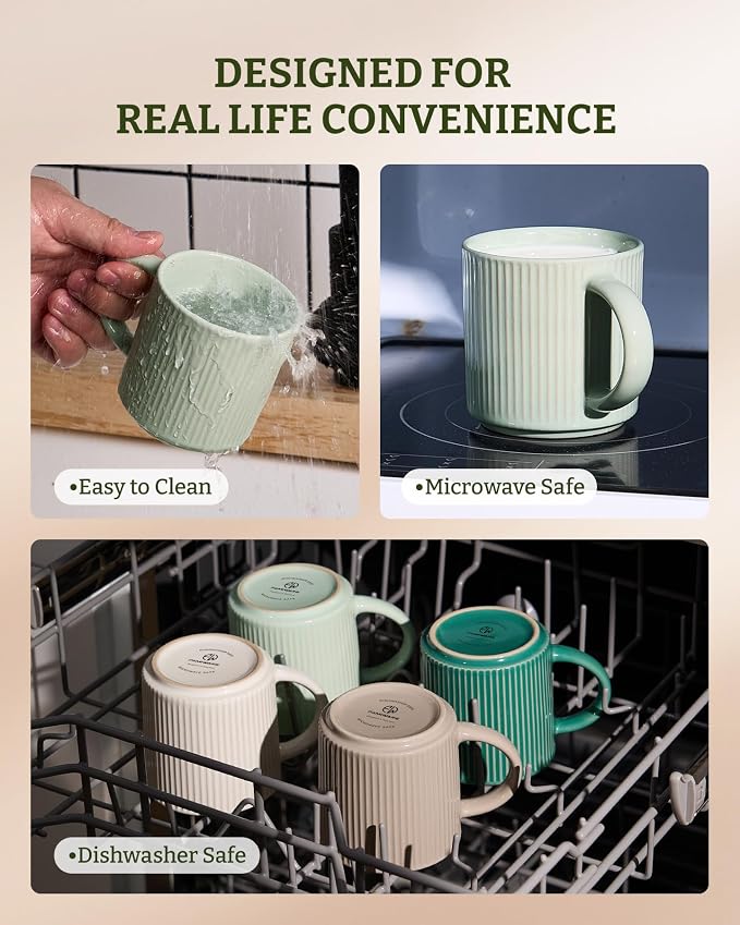 famiware Coffee Mug Set for 6, Star 12 oz Catering Mugs Cup Set - Image 7