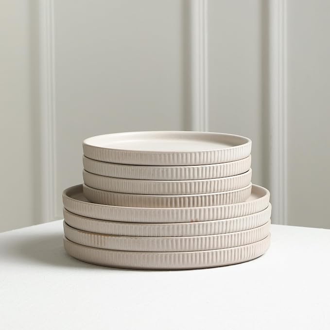 Stone Lain Haven Modern Stoneware 4 Piece Dinner Plates Sets, Dish Set - Image 3