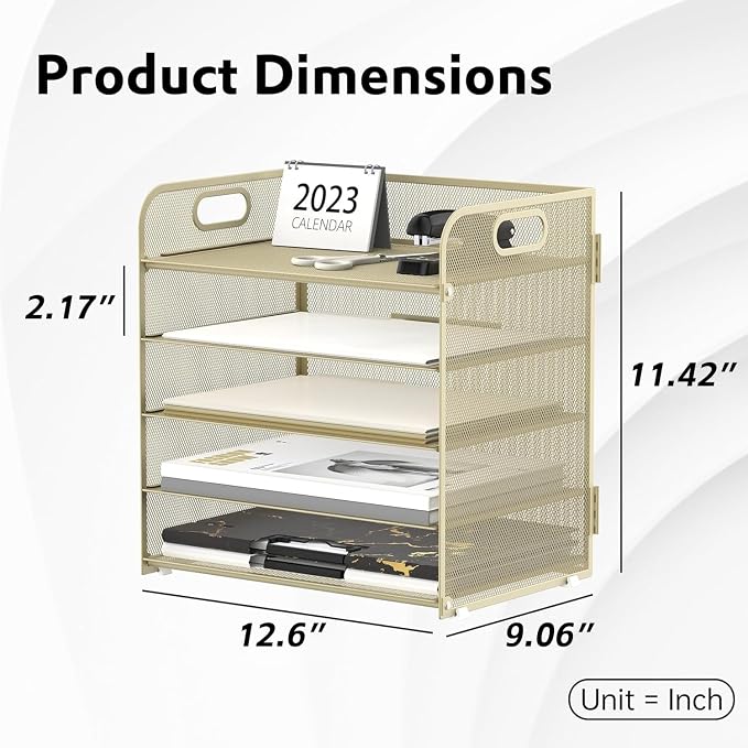 5 Trays Paper Organizer Letter Tray - Image 5