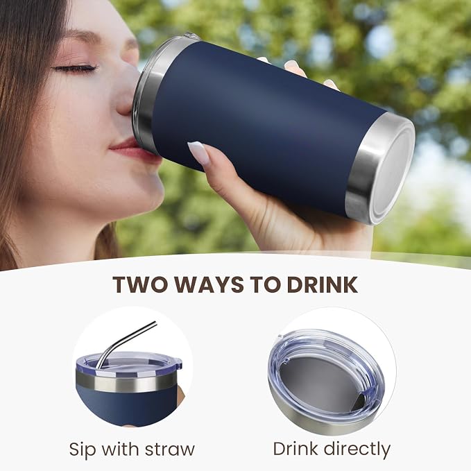 MEWAY 20oz Tumbler 8 Pack Double Wall Vacuum Insulated Travel Mug Bulk - Image 3