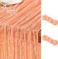 DeZerlor Peach Cheesecloth Table Runner 2 Pack Summer Table Runners Boho Gauze by DeZerlor