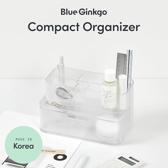 BLUE GINKGO Compact Desk Organizer, Transperent, Made in Korea | 5 - Image 2