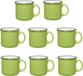 Set of 8 Ceramic Campfire Mugs – 15 Oz, Lime – Coffee & Tea Cups by GiftsbyDesign