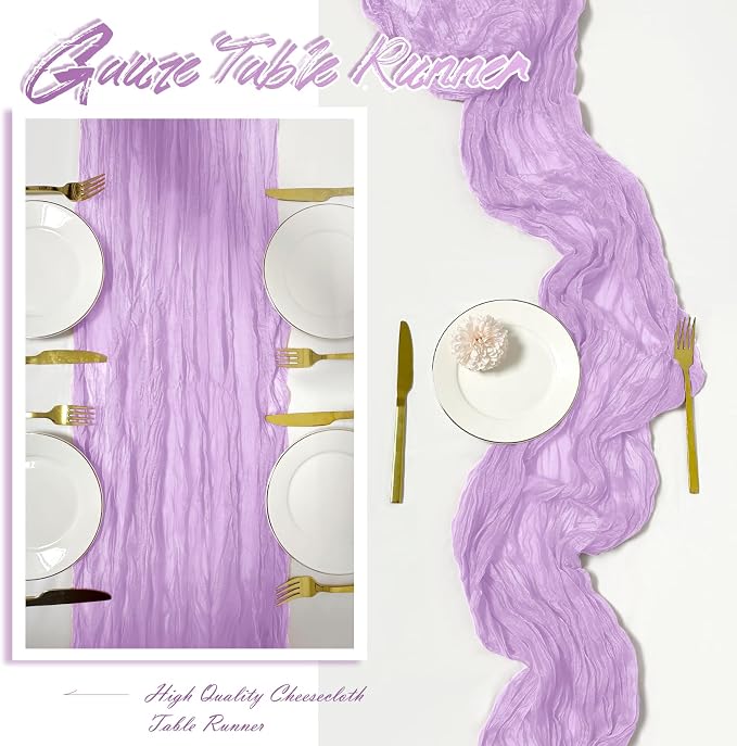 30 Pack Lavender Cheesecloth Table Runner 17 x 108 inch Cheese Cloth Table - Image 6