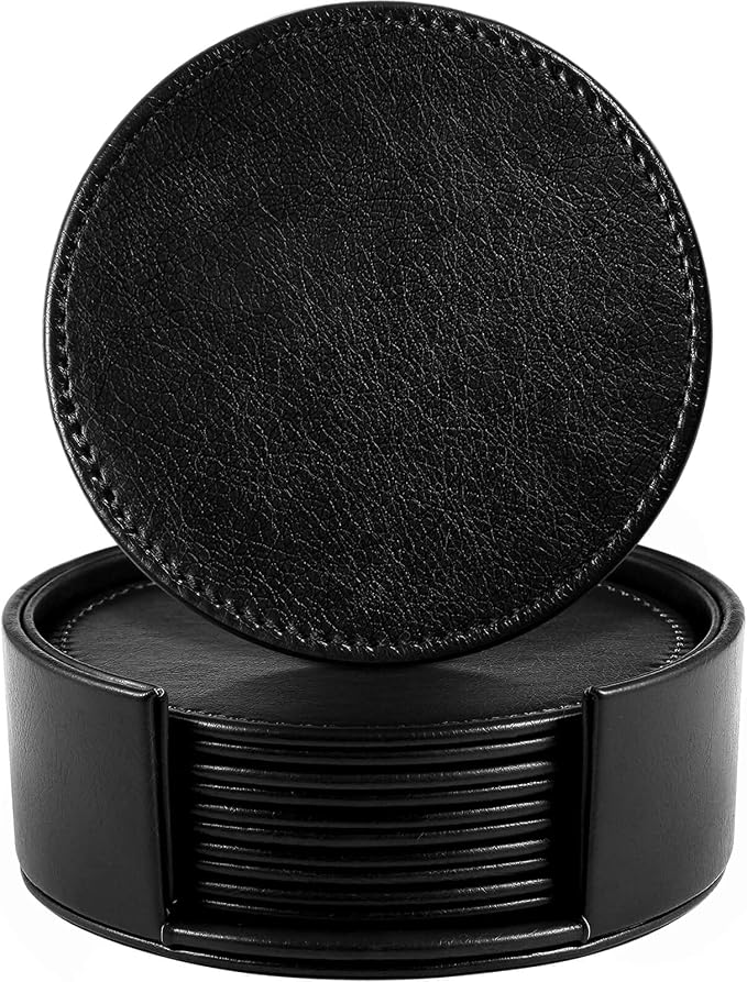 LAMOTI Leather Coasters for Drinks, Handmade Luxurious Home Décor and by LaMOTI