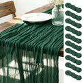 Emerald Green Cheesecloth Table Runner 10Ft 10 Pack Gauze Table Runner | Summer by LINXTAR