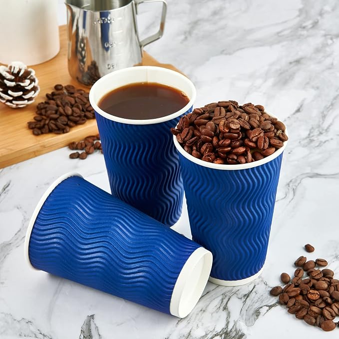 JollyPack Paper Coffee Cups, 16 oz, 60 Pack, Heat Resistant, Disposable - Image 4