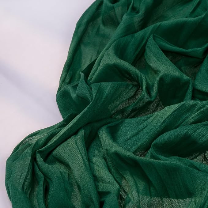DeZerlor Emerald Green Cheesecloth Table Runners 6 Pack Christmas Runners | - Image 3