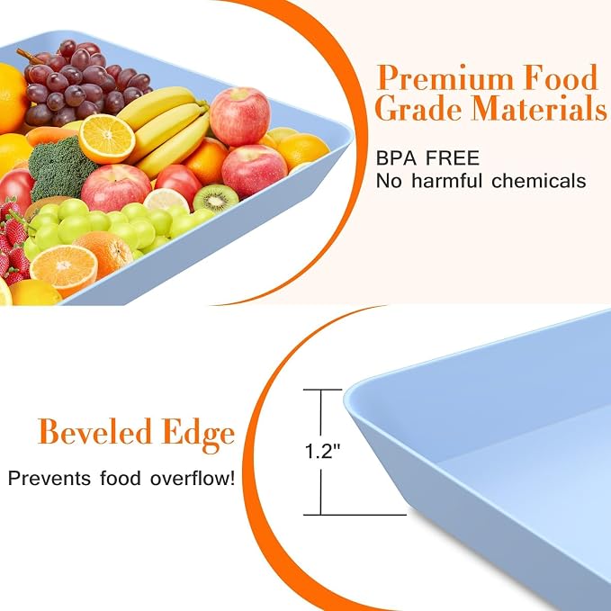 WOWBOX 4 pcs Serving Tray for Entertaining, Serving Platters for Snacks - Image 3