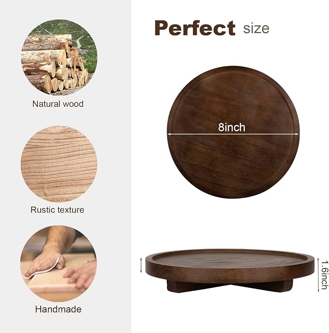 zoocatia Round Decorative Tray Farmhouse Kitchen Decor Soap Dish, Lightweight - Image 4
