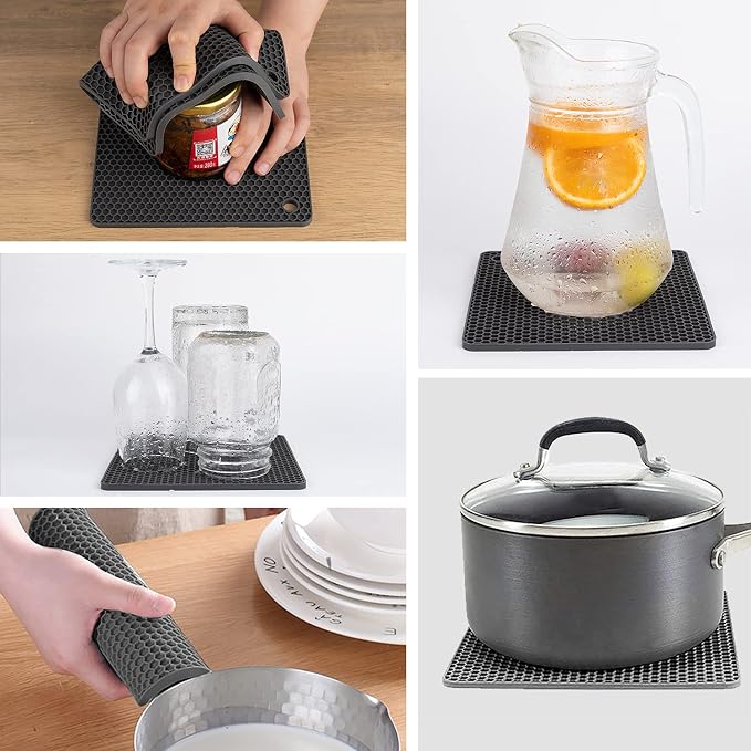 Silicone Trivets for Hot Pots and Pans, Heat Resistant Durable Flexible - Image 3