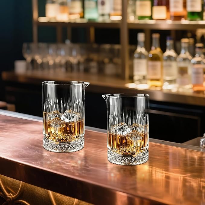 Cocktail Mixing Glass Bartender | 24oz Crystal Bar Stirring Glass | Old - Image 6