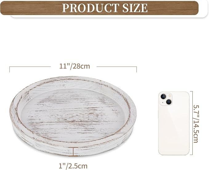 Hanobe Round Wood Candle Holder Trays - Image 5
