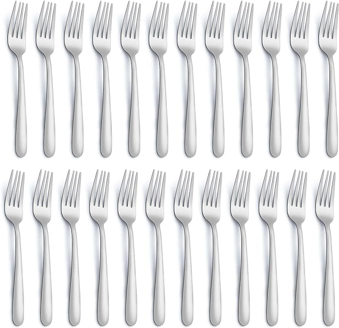24 Pieces Dinner Forks, Forks Silverware, Food Grade Stainless Steel Flatware by Gymdin