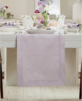Solino Home 100% Linen Table Runner Lilac, Classic Hemstitch 14 x 120 in | by SolinoHome