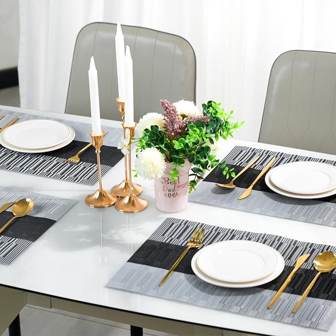 Placemats Set of 6，Non-Slip PVC Weave Table Mats Easy to Clean，Heat Resistant - Image 5
