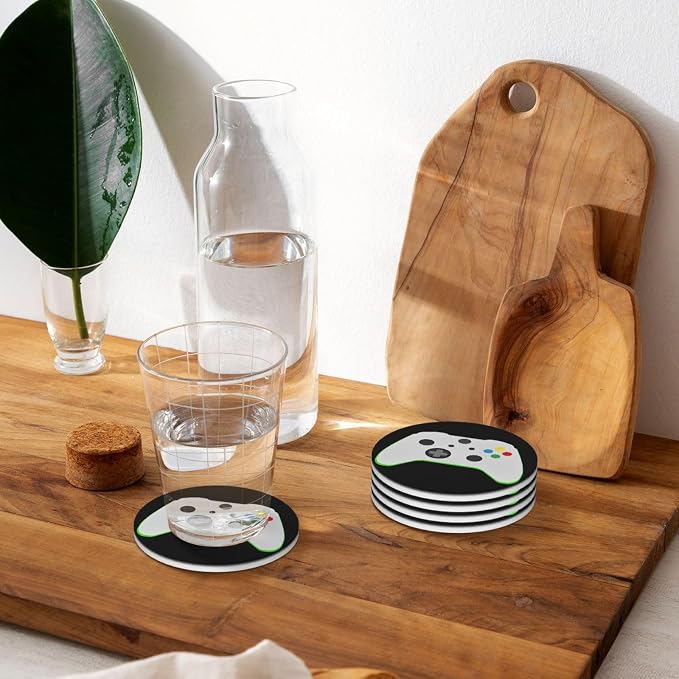Video Games Coasters Set of 4, Absorbent Ceramic Drink Coasters Cup Mat - Image 7