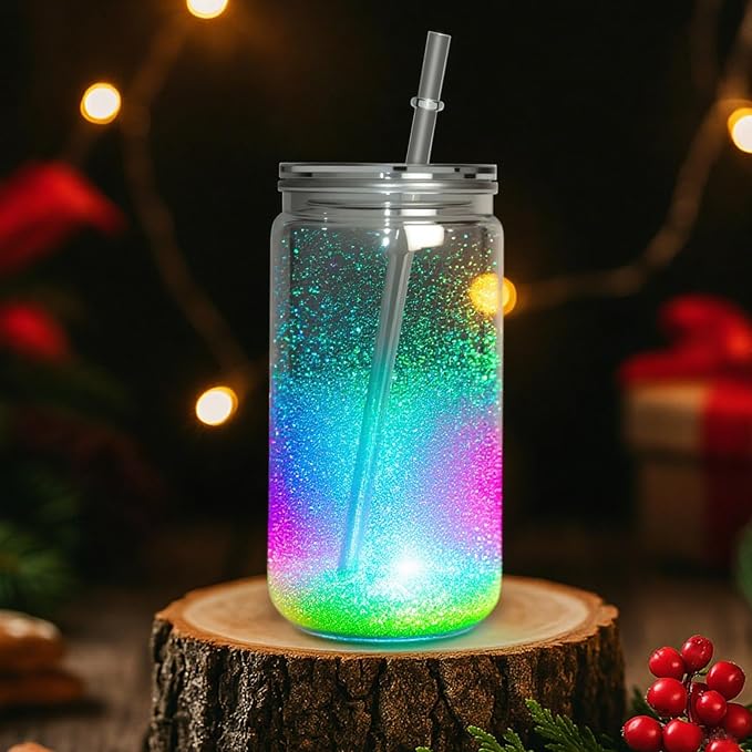 AZEAM 16 PCS Plastic Snow Globe Tumbler, 16 Oz Double Wall Snow Globe Cups | - Image 6