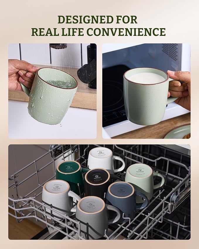 famiware Mercury Coffee Mugs 13 oz, Coffee Mugs Set of 6 - Image 6