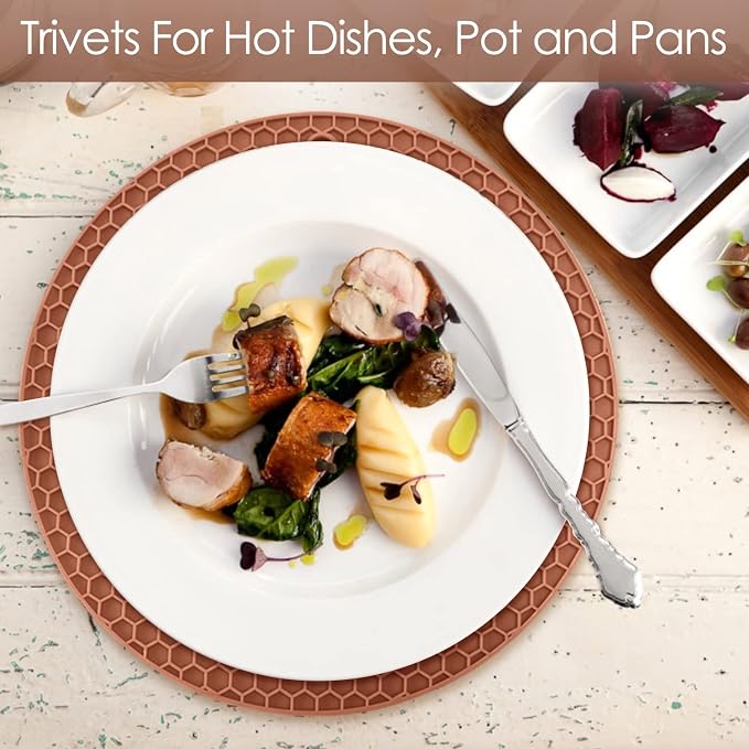 Silicone Trivets for Hot Dishs, 7 Inch & 9 Inch Heat Resistant Silicone Hot - Image 2